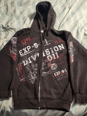 Vintage Artimonde Y2K Skater Sweatshirt Hoodie Skull Print Men's Size Medium